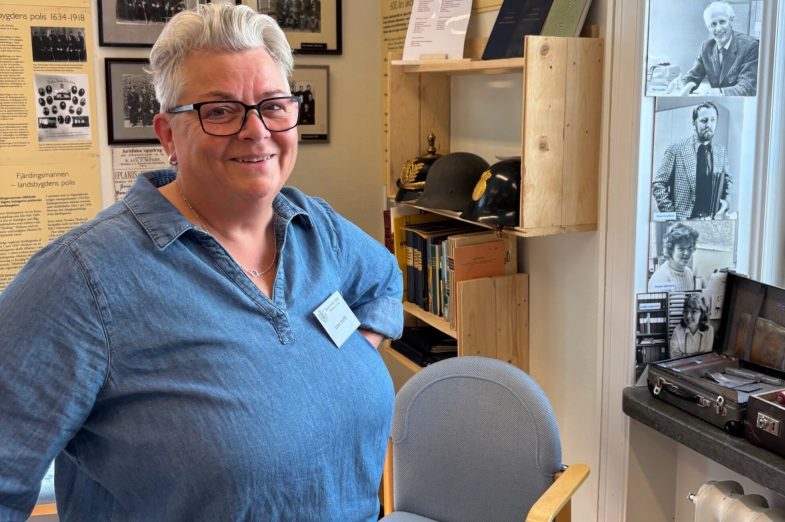 Lena Krafth på polismuseet i Sala