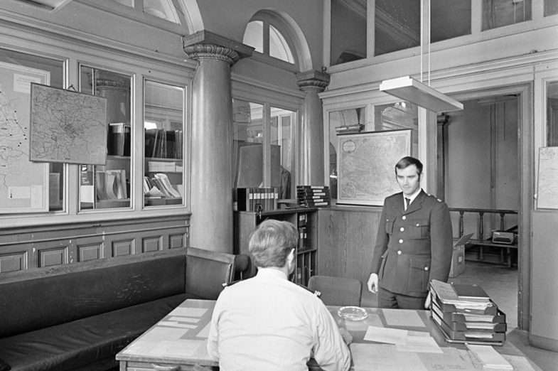 Polisstationen på Själagårdsgatan. Foto från 1972. Källa: Stadsmuseet i Stockholm