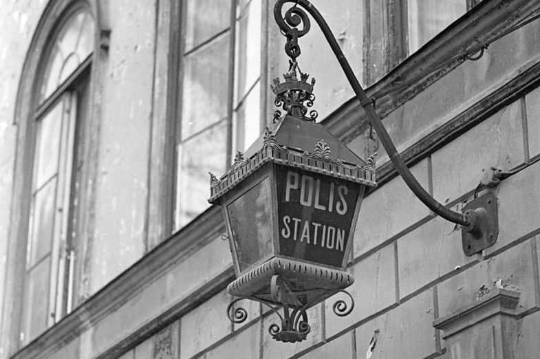 Polisstationen på Själagårdsgatan. Foto från 1972. Källa: Stadsmuseet  i Stockholm